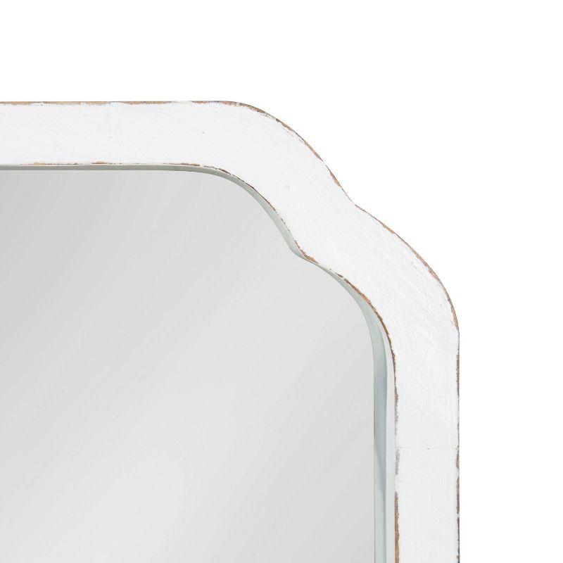 Kate & Laurel All Things Decor 24"x24" Marston Farmhouse Rectangle Wall Mirror White: No Assembly, Wood Frame, Wall Mounted