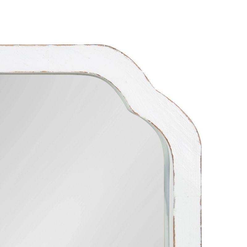 Marston Square White Wood Bathroom Vanity Mirror 24x24