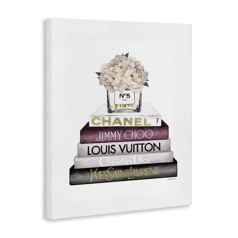 Stupell Industries White Flower Bookstack, 16" x 20"