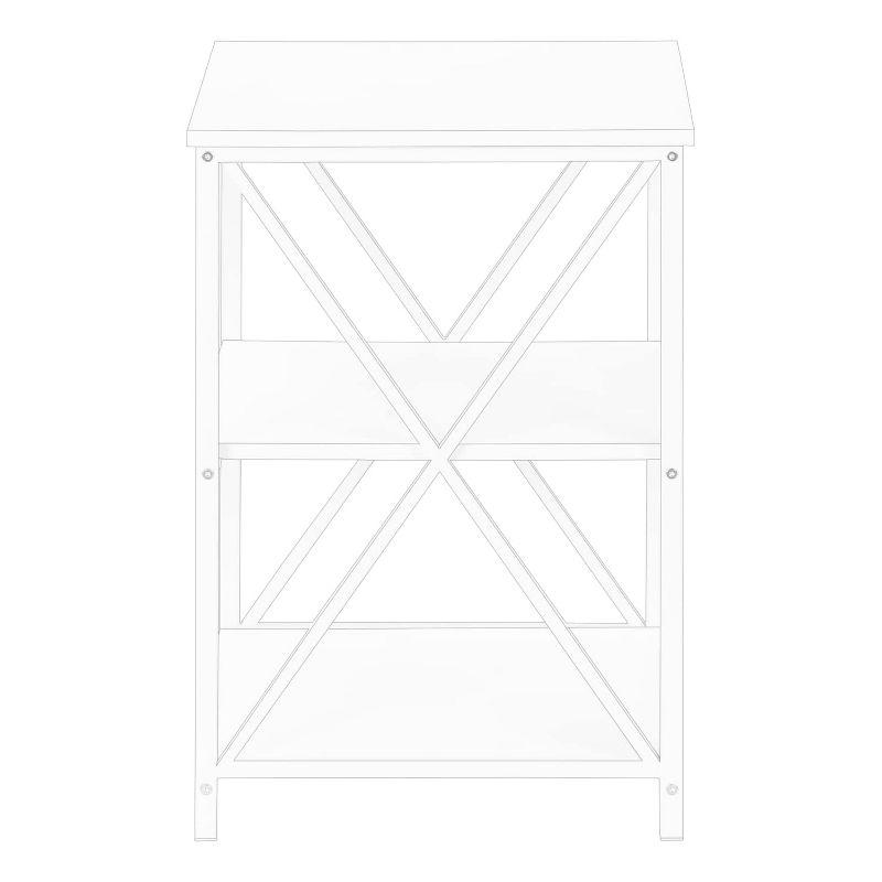 Accent Table Side End Nightstand Lamp Living Room Bedroom White Laminate White Metal Contemporary Modern