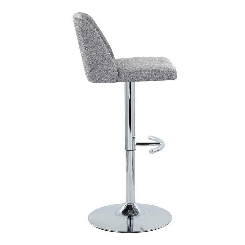 Swivel Upholstered Adjustable Height Counter Stool with Metal Frame