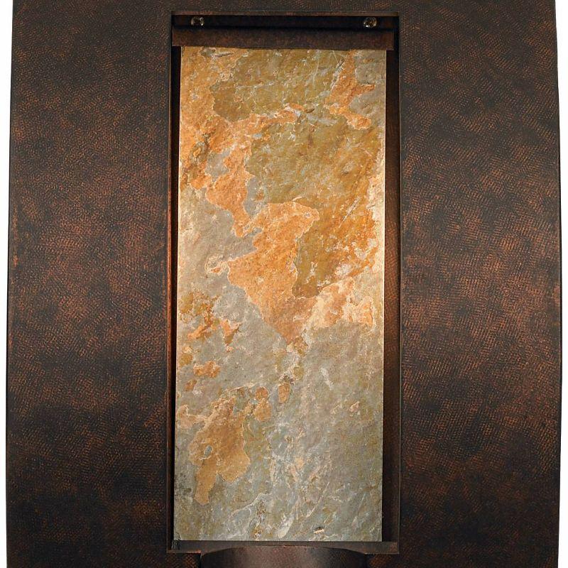 Franklin Iron Works Framed Slate 16" High Modern Outdoor Wall Light Fixture Mount Porch House Exterior 3-Light Weatherproof Bronze Finish Metal