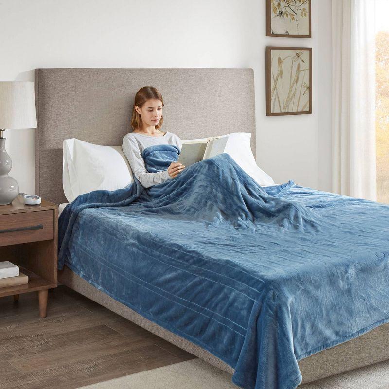 King Blue Knitted Reversible Machine Washable Blanket