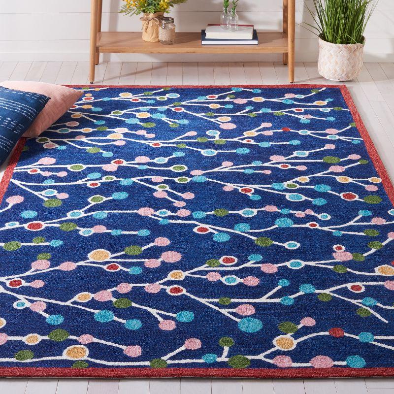 Jardin 3' x 5' Blue Floral Handmade Wool Area Rug