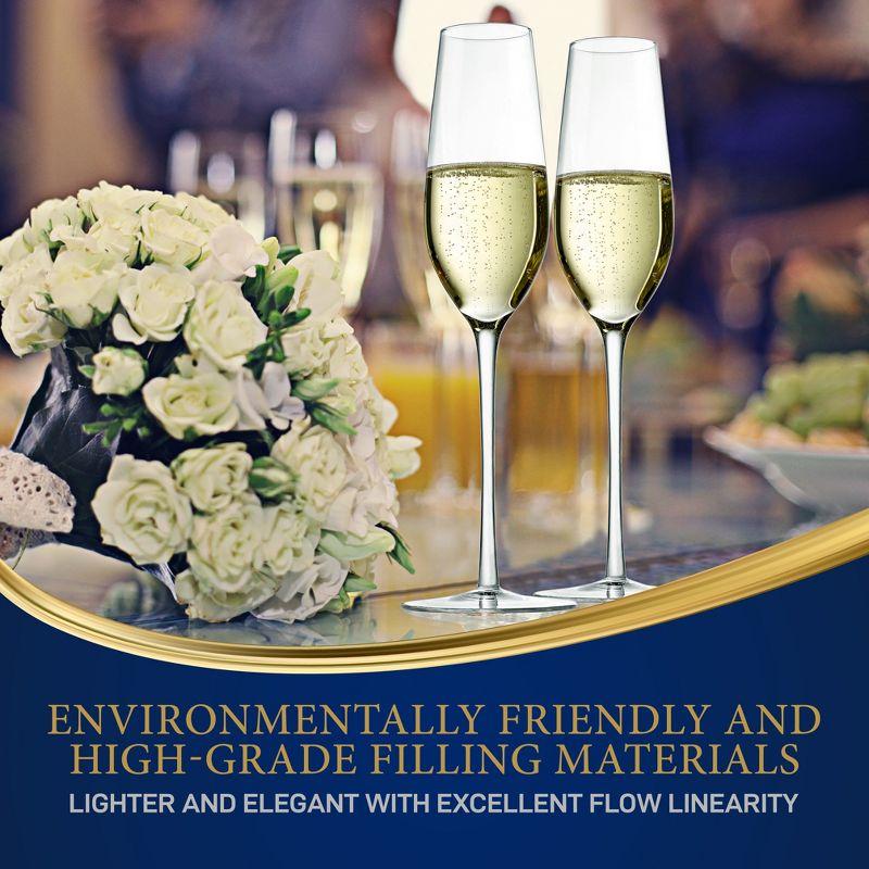 NutriChef 2 Pcs. of Crystal Champagne Flutes - Ultra Clear, Elegant Champagne Glasses, Hand Blown