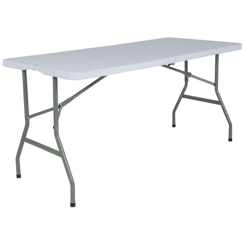 Flash Furniture Parker 4.97-Foot Bi-Fold Plastic Folding Table with Handle - Event Table