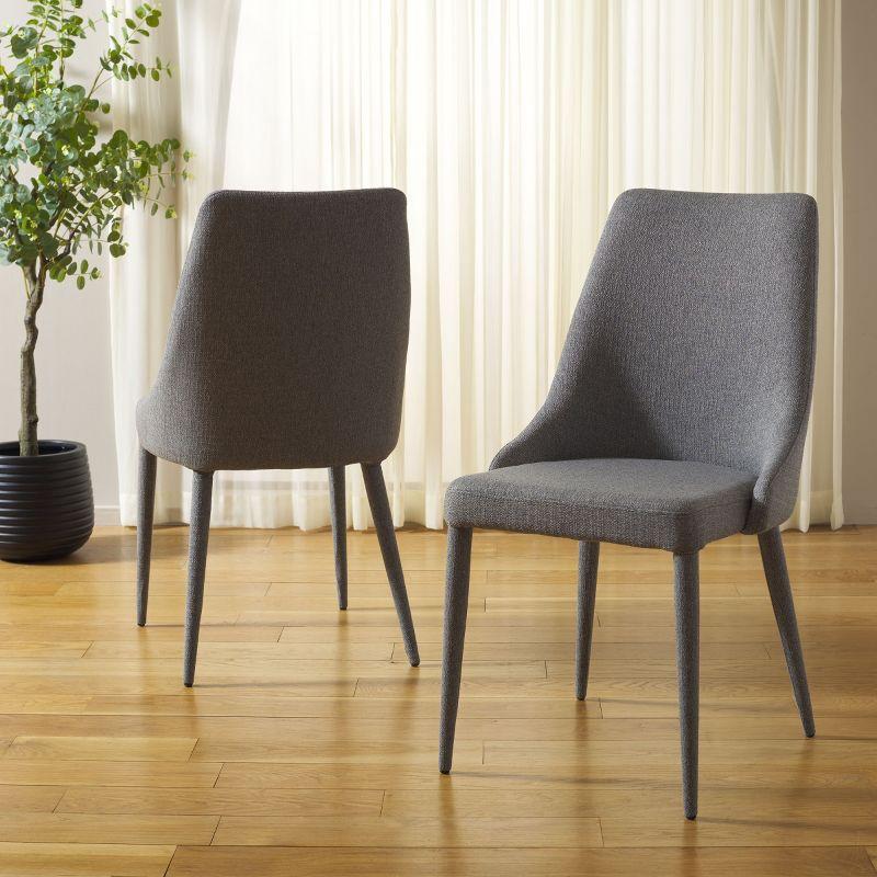 Summerset 19" H Leather Side Chair (Set of 2) - FOX2014 - Grey - Safavieh Couture