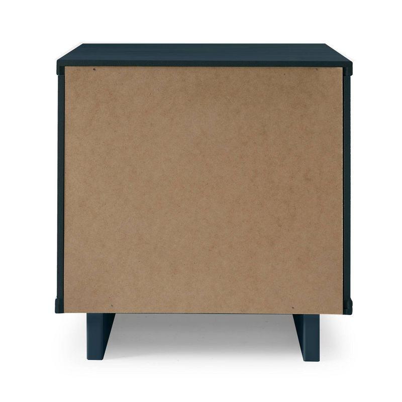 Manhattan Comfort Granville Modern 1 Drawer Nightstand Midnight Blue: Wood Frame, Storage Shelf, 30 Day Warranty
