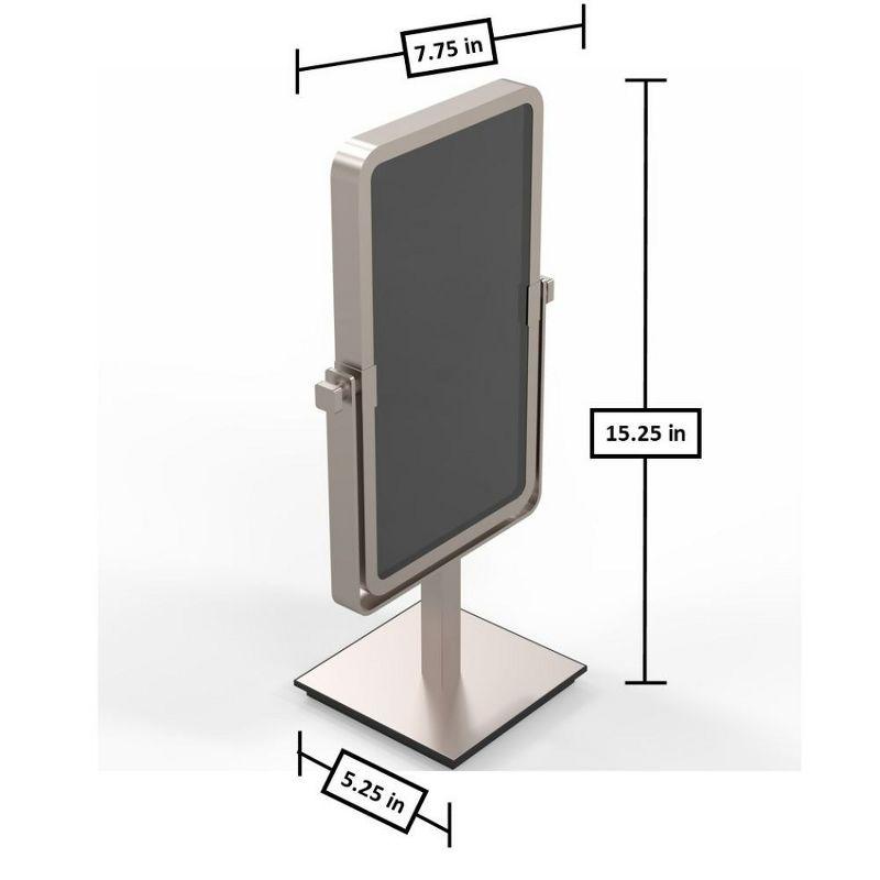 Brushed Nickel Rectangular Countertop Vanity Mirror with Magnification