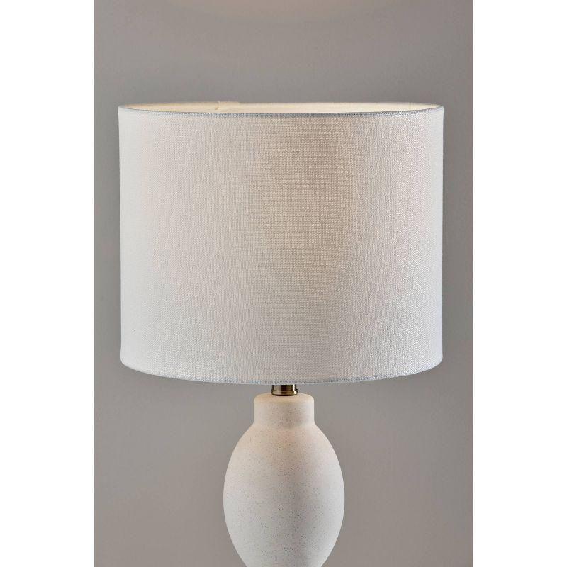 Naomi 19" White Speckled Ceramic Table Lamp with Fabric Shade