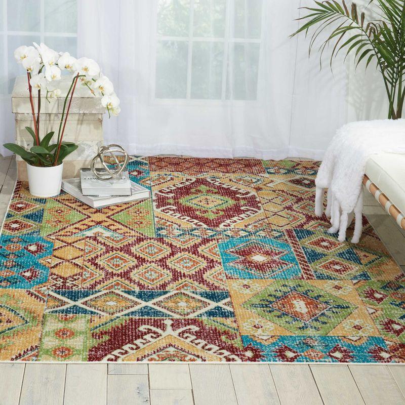 Sunset 5' x 7' Rectangular Stain-Resistant Synthetic Area Rug