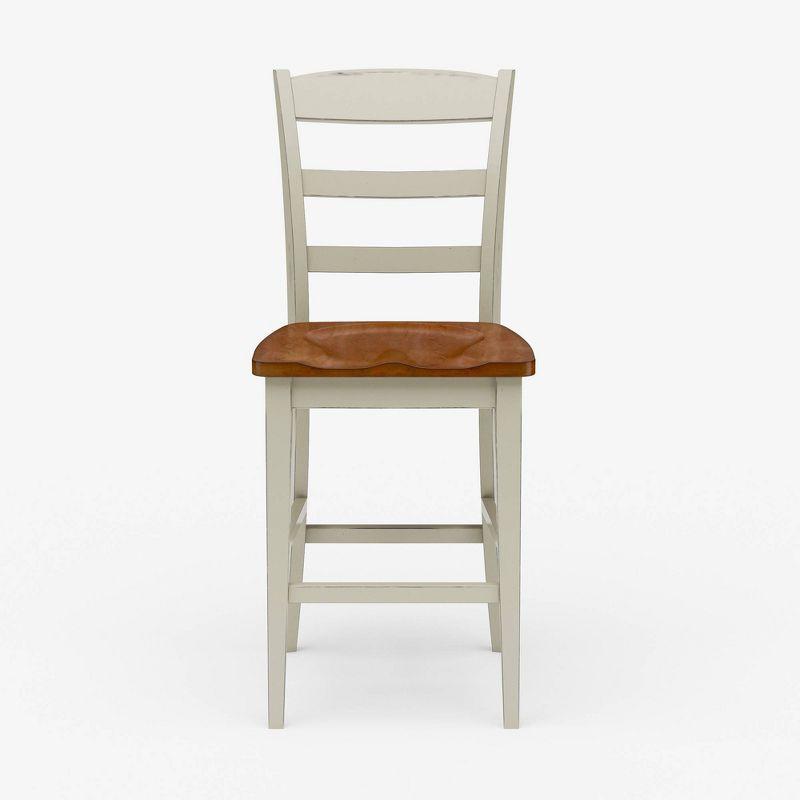 Monarch Counter Height Barstool Off White - Homestyles: Hardwood Island Chairs, Kitchen Stool with Back