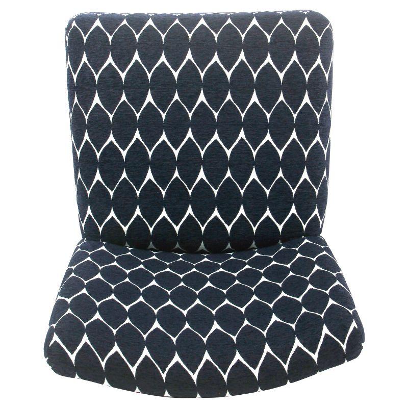 Navy Classic Parsons 24" Upholstered Counter Stool with Wood Legs