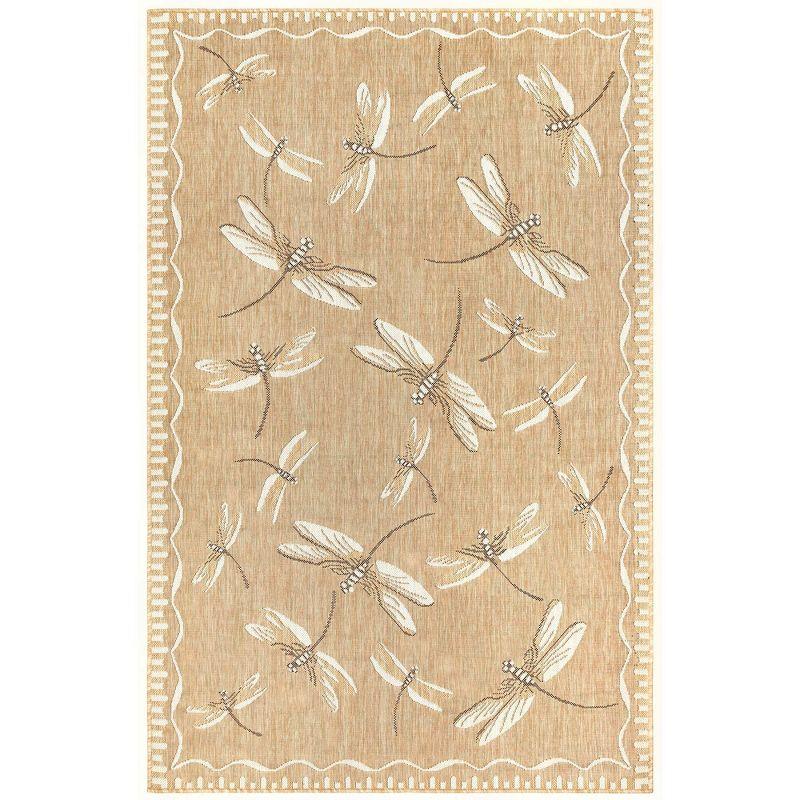 Liora Manne Carmel Dragonfly Indoor/Outdoor Rug Sand 6'6" x 9'4"