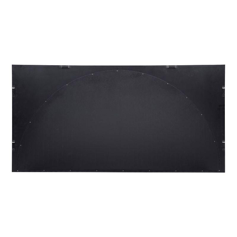 Elegant Satin Black Full-Length Rectangular Wood Wall Mirror