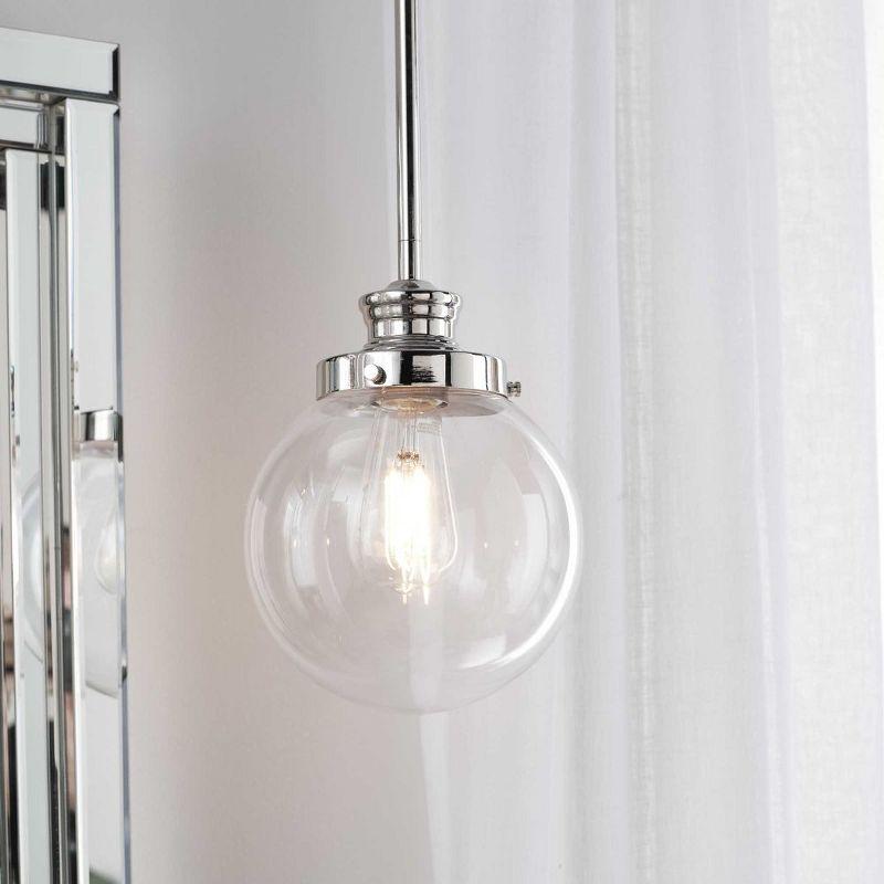 Elegant Mini Globe Pendant Light in Polished Nickel with Clear Glass