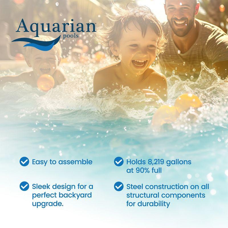 Aquarian Pools Khaki Venetian 21 Foot by 52 Inch Round Steel Outdoor Backyard Above Ground Family Swimming Pool with Skimmer and Liner Not Included