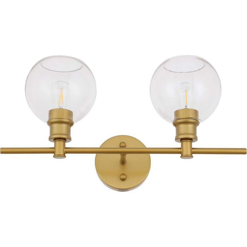 Elegant Lighting Collier 2 light Brass and Clear glass Wall sconce