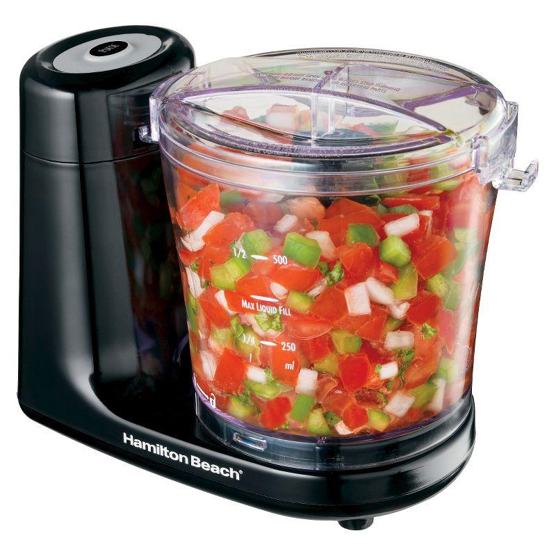 Hamilton Beach 3 Cup Food Chopper - Black 72900: Mini Food Processor, BPA-Free, Stainless Steel Blades, Pulse, Dishwasher-Safe