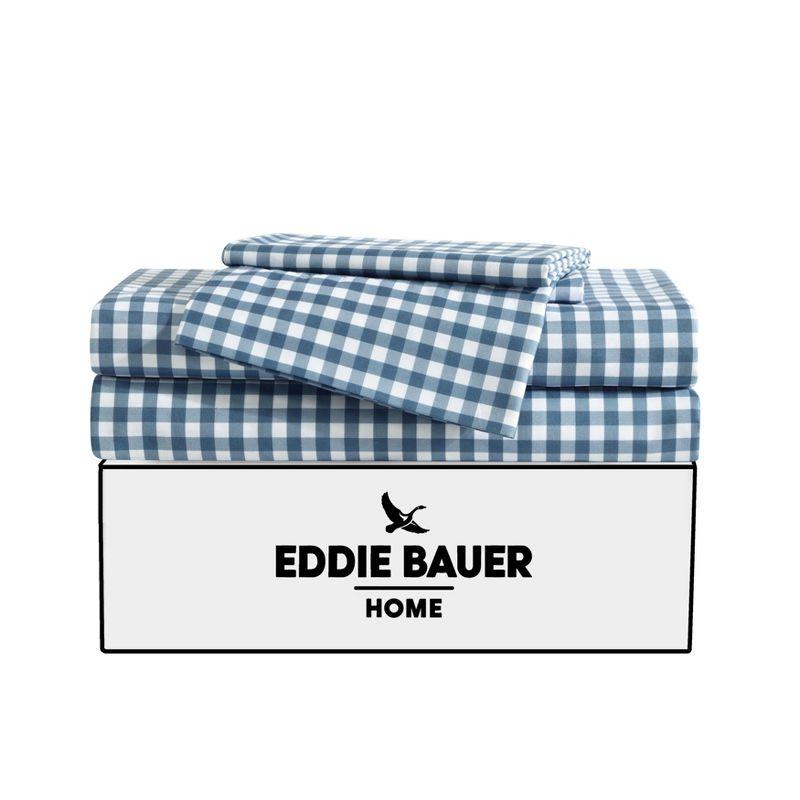 Eddie Bauer Preston Check Blue Twin Xl Sheet Set
