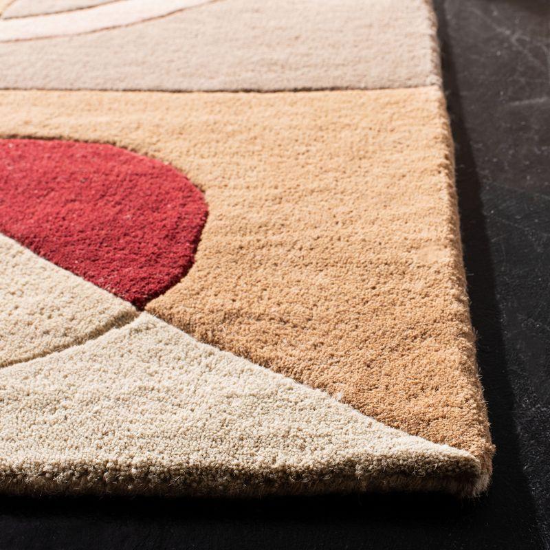 Beige and Multicolor Hand-Tufted Wool Runner Rug