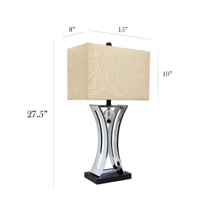 Chrome Executive Business Table Lamp Metallic Silver - Elegant Designs: Hourglass Pendulum, No Assembly Required, UL Listed