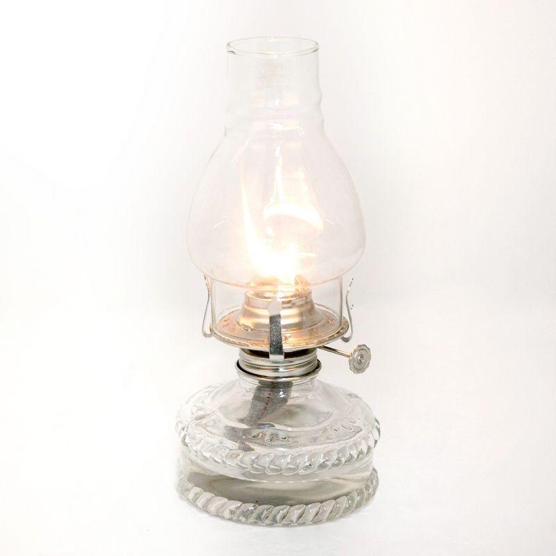 Lehman's Clear Glass Oil Lamp, with #2 Burner and 7/8 inch Wick for Accent Lighting or Centerpiece Table Decor