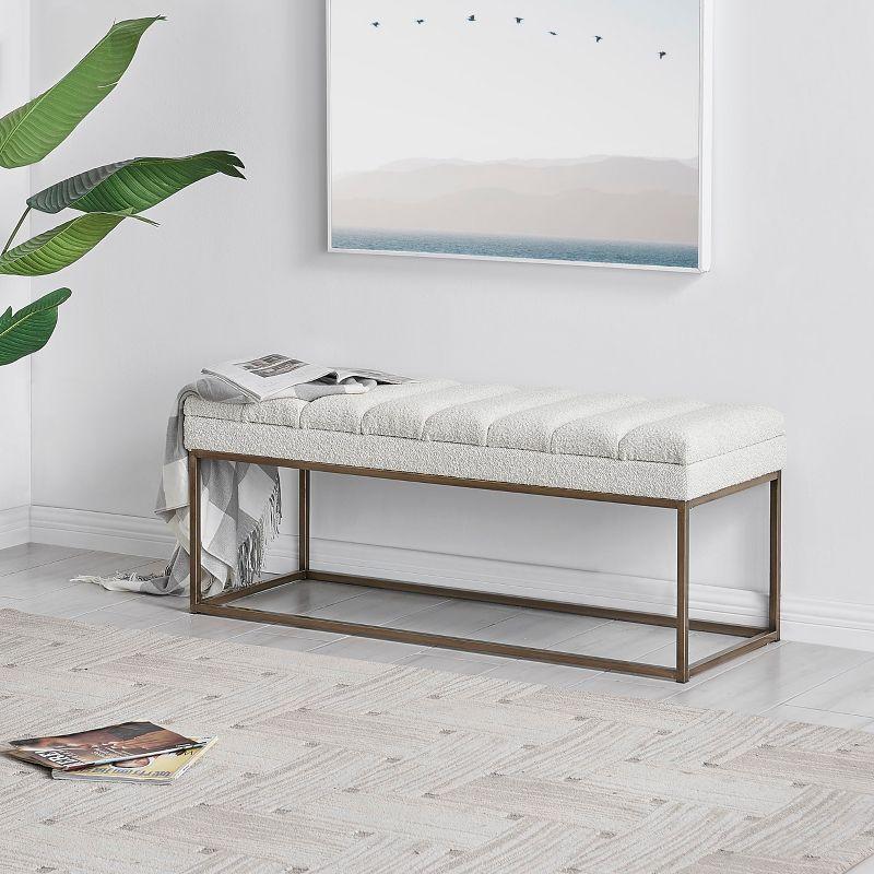 Everly Quinn Georgenia Polyester Upholstered Bench