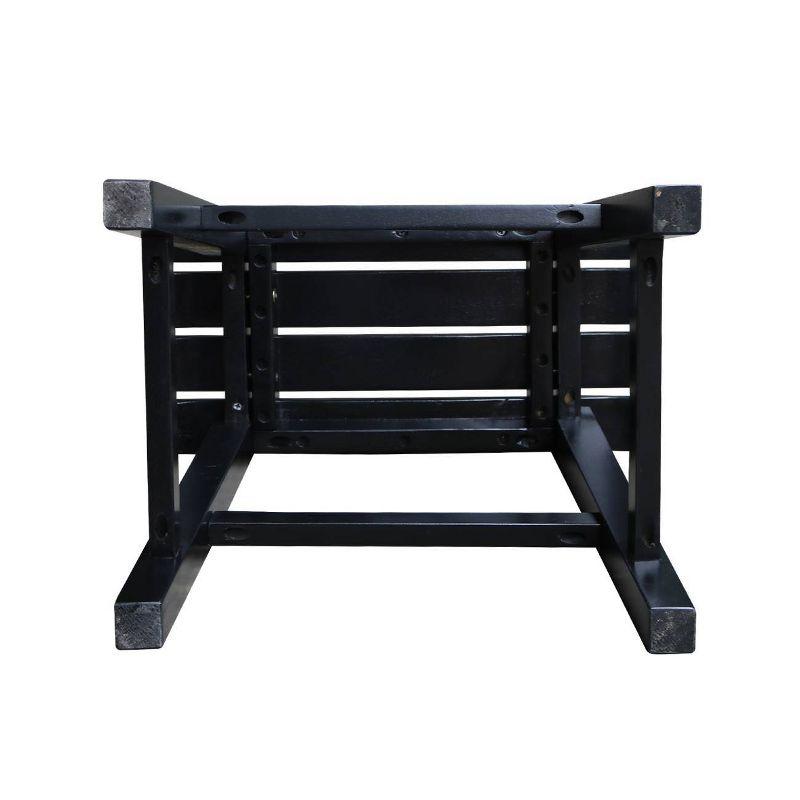 18" Slat Seat Counter Height Barstool Black - International Concepts: Rubberwood, Backless
