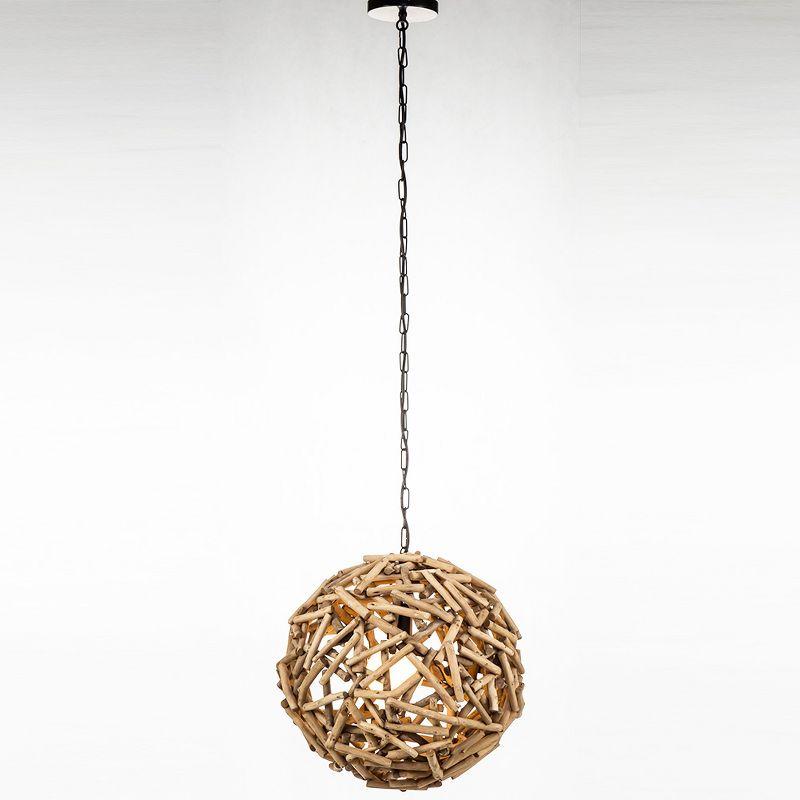 Modern Home Nautical Driftwood Ceiling Pendant Light - 16" Diameter