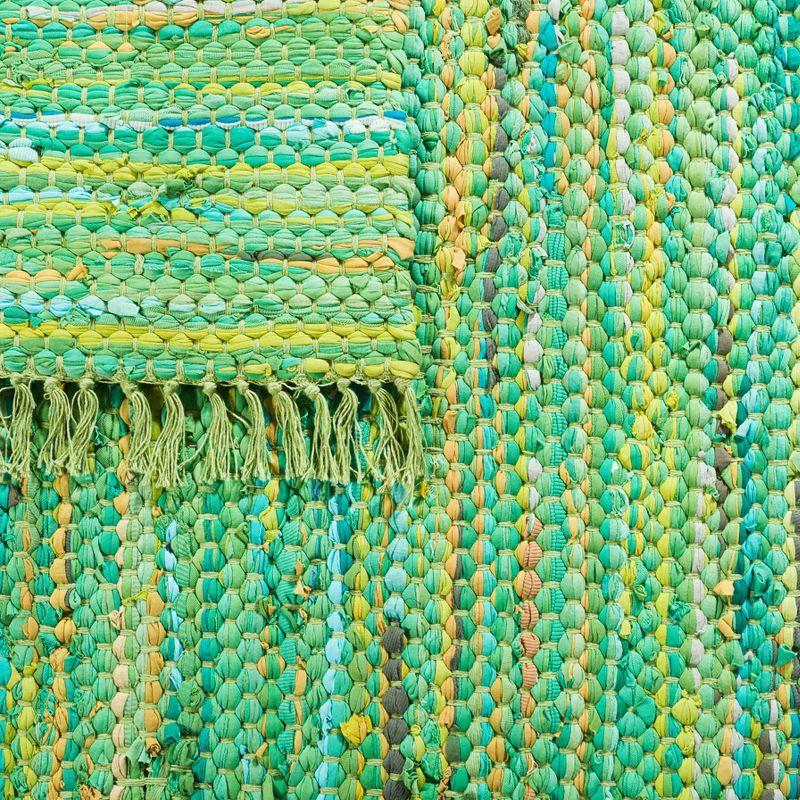 Montauk Green Handwoven Cotton Square Area Rug