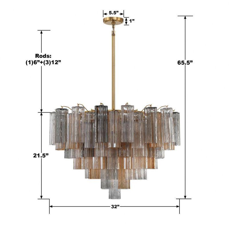 Crystorama Lighting Addis 16 - Light Chandelier in  Aged Brass