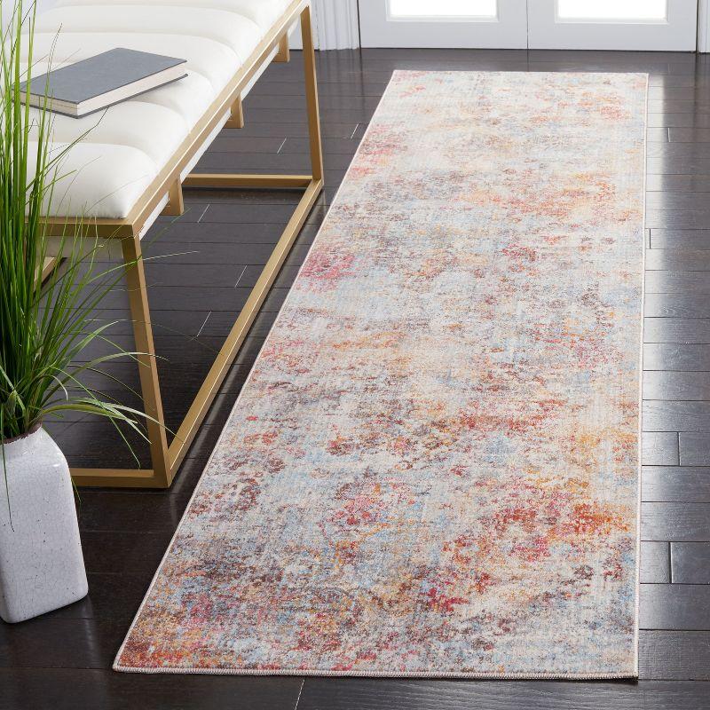 Orlando ORL764 Power Loomed Indoor Runner - Orange / Blue - 2'-2" x 8' - Safavieh