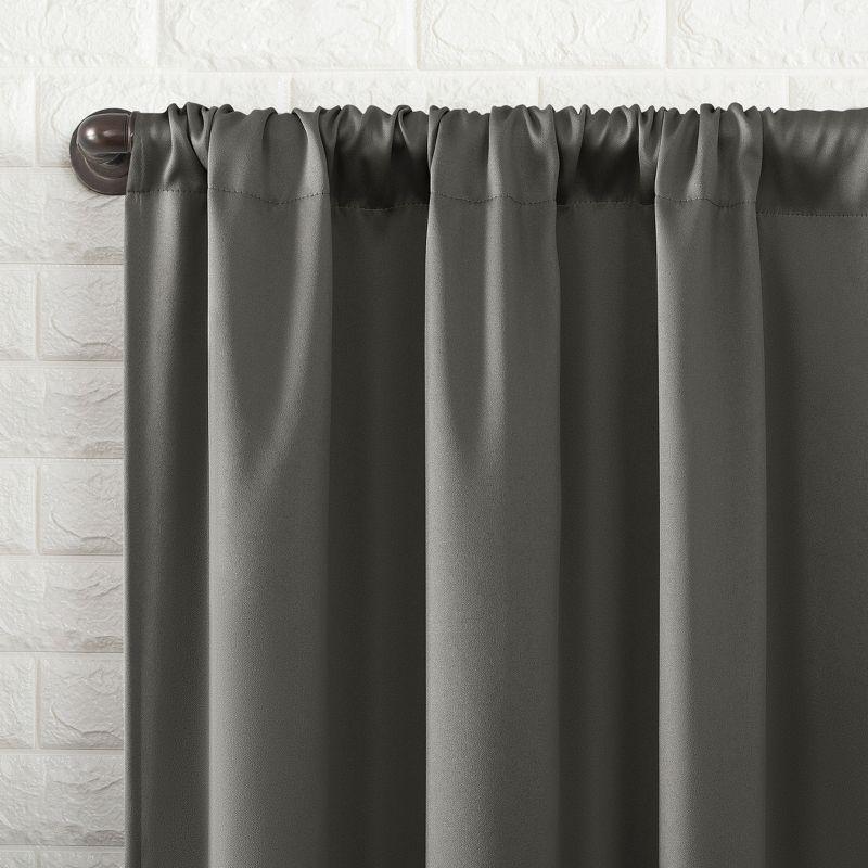 Sun Zero Gray Blackout Rod Pocket Curtain Panel 40" x 63"