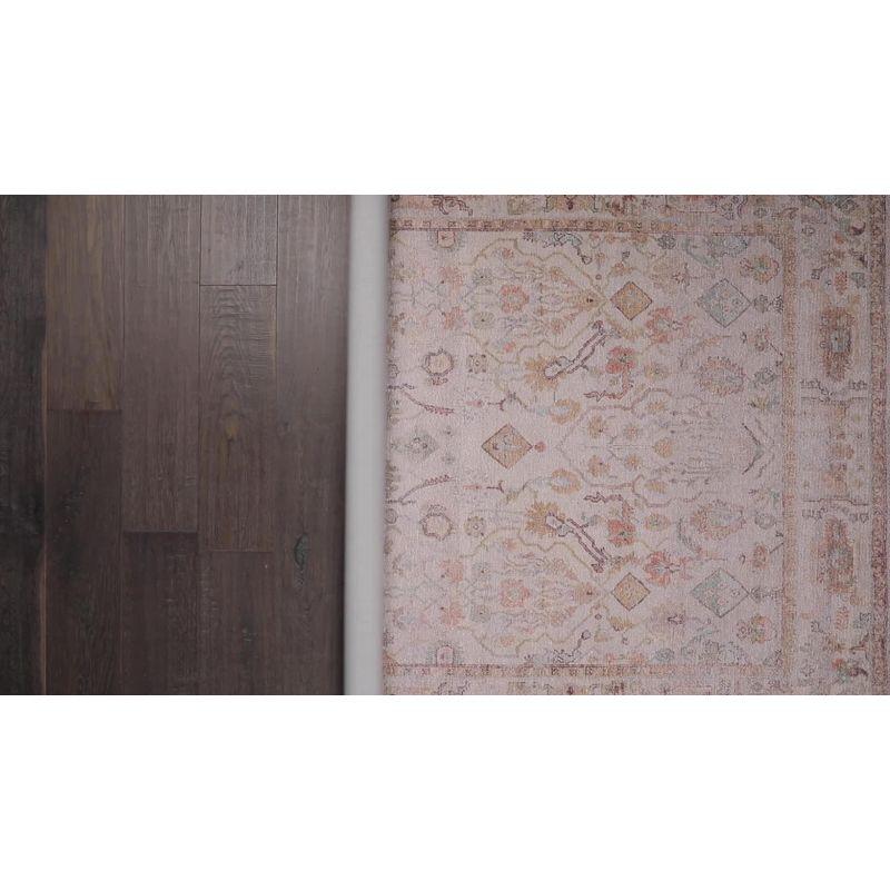 Reversible Oriental Blue Synthetic 5' x 7' Easy Care Area Rug