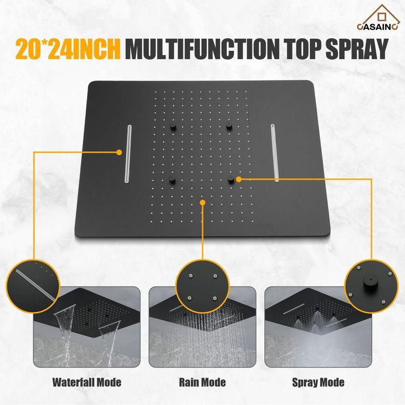 CASAINC Luxury Concealed Large Overhead Spray Multifunctional Shower