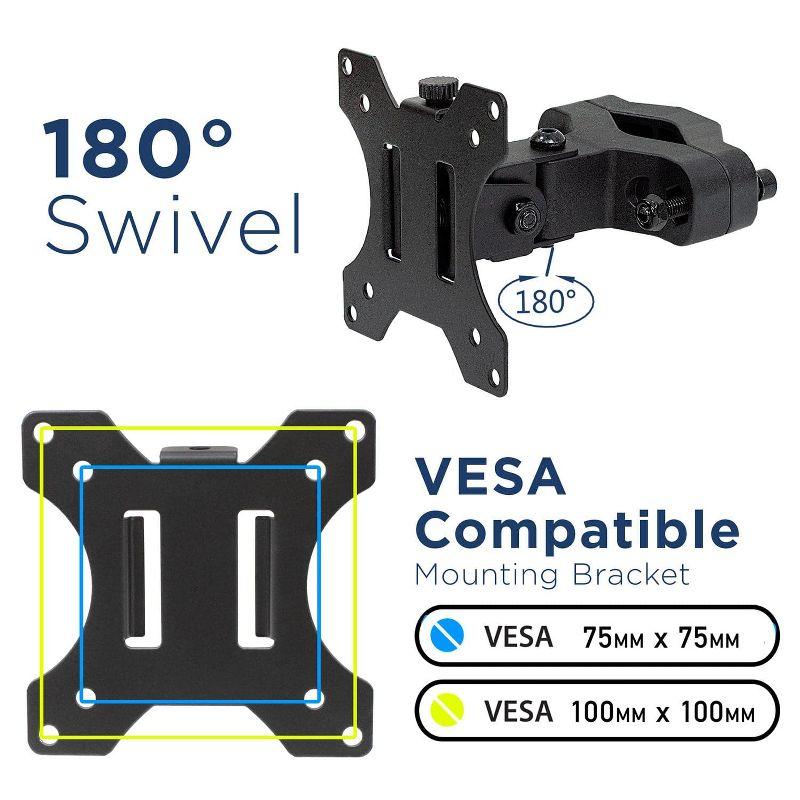 Mount-It! Universal VESA Pole Mount | Full Motion TV Pole Mount Bracket | VESA 75 100 | Fits TVs or Monitors Up to 32 Inches