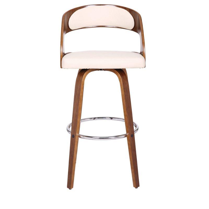 Shelly Contemporary Swivel Barstool Walnut/Cream - Armen Living