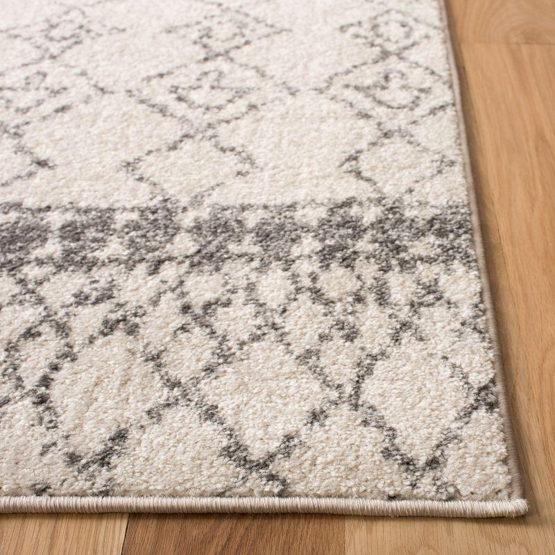 Handmade Off-White Wool and Synthetic Rectangular Area Rug