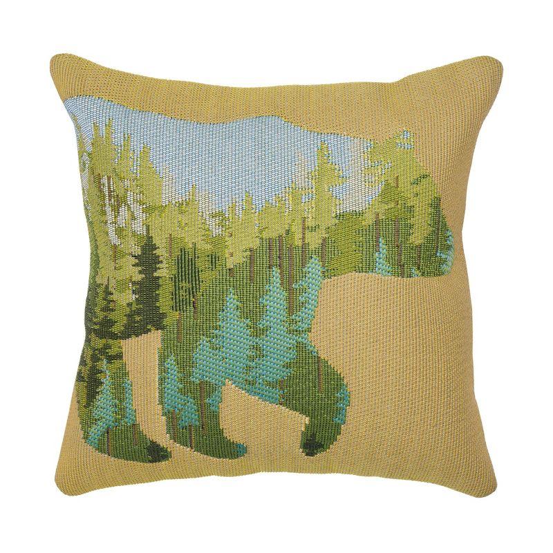 Marina Lodge 18" Square Indoor/Outdoor Pillow in Natural Tones