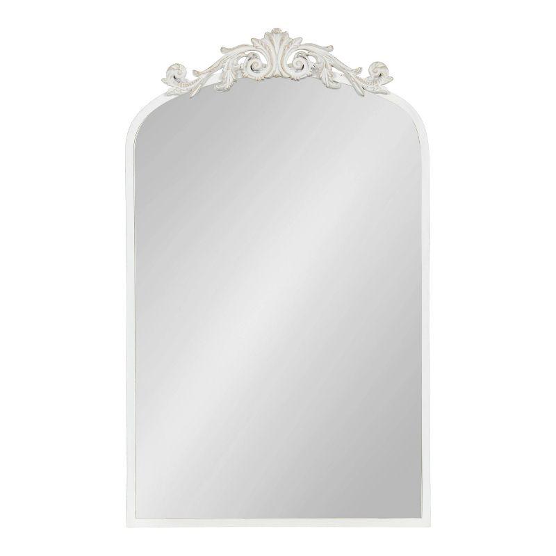 19"x31" Arendahl Traditional Arch Decorative Wall Mirror White - Kate & Laurel All Things Decor: Luxury Glam Style, No Assembly Required