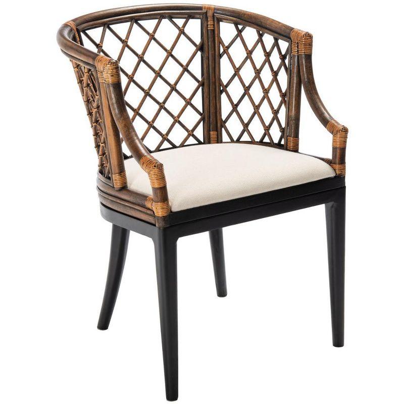 Carlotta Arm Chair - SEA4013 - Brown/Black - Safavieh