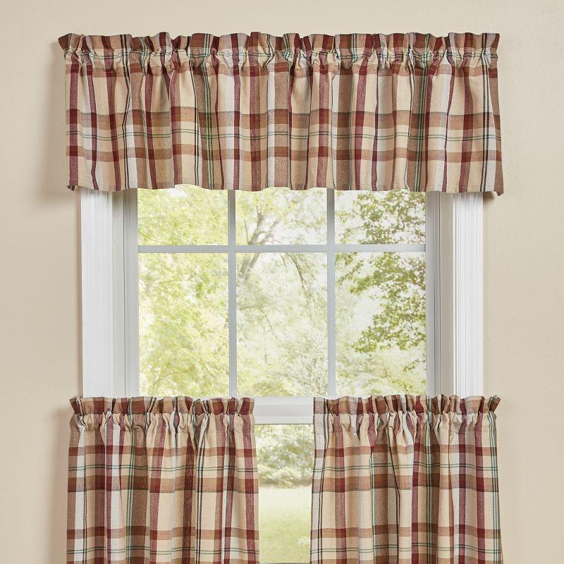 Plaid Burlap Rod Pocket Valance 14"L