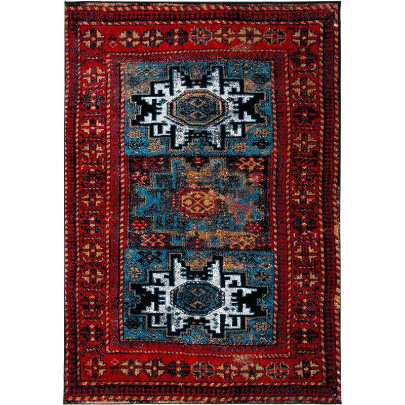 Vintage Hamadan VTH213 Power Loomed Indoor Area Rug - Red/Light Blue - 4'x6' - Safavieh