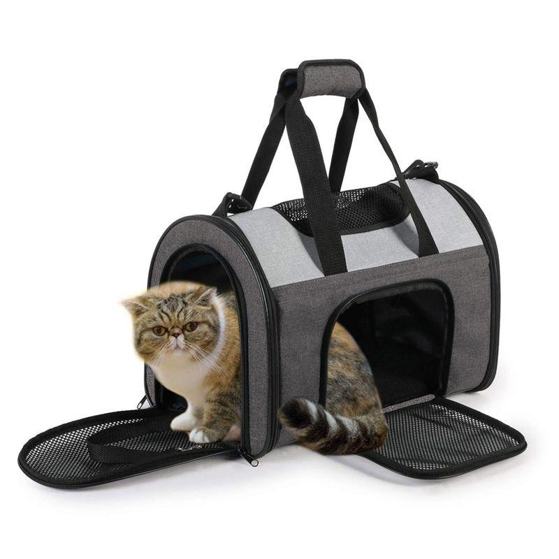 JESPET Soft-Sided Kennel Pet Carrier for Small Dogs, Cats, Puppy, Airline Approved Cat Carriers Dog Carrier Collapsible, Travel Handbag & Car Seat