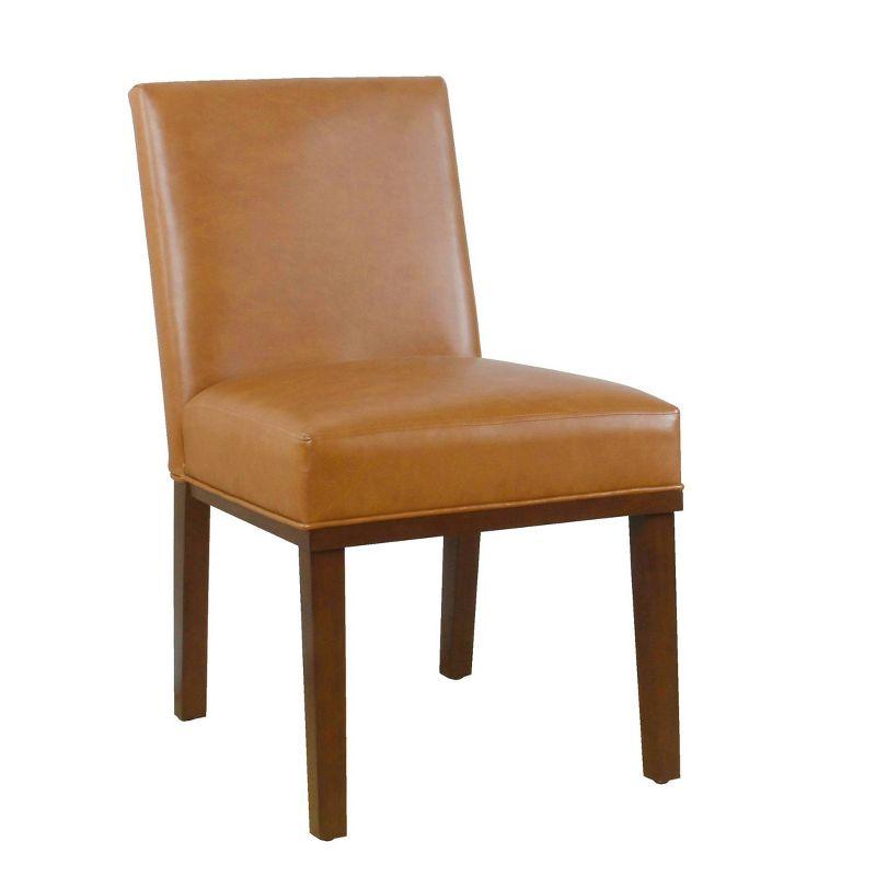 Carmel Faux Leather Parsons Side Chair with Espresso Wood Legs