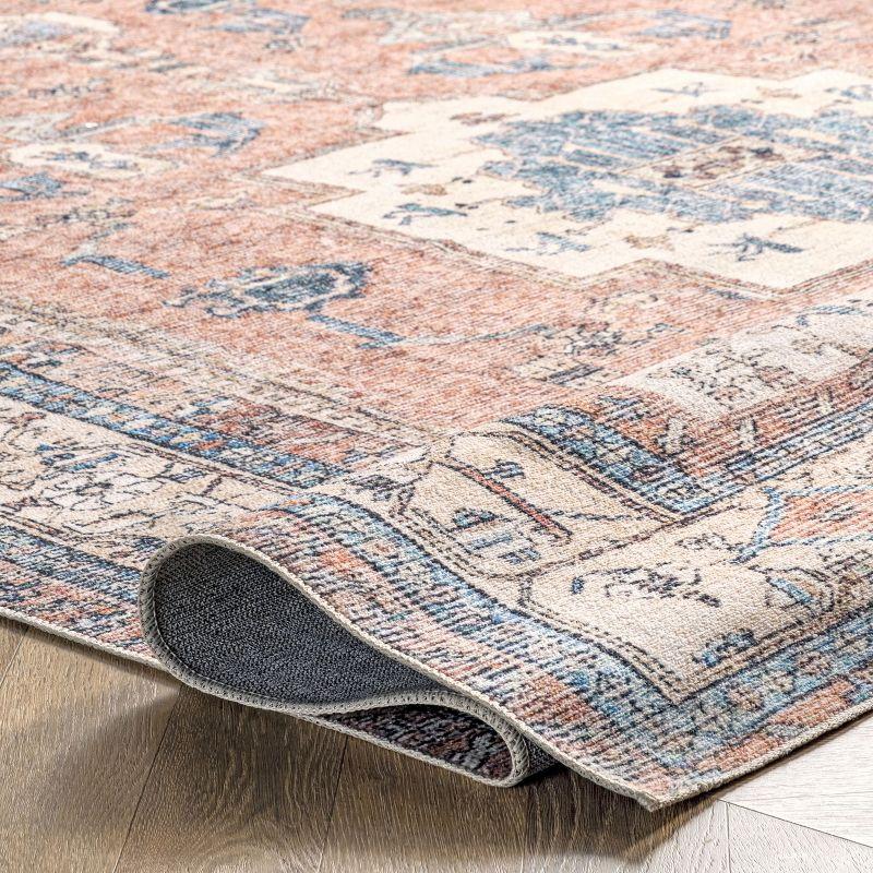 Eleanor 22"x14" Multicolor Synthetic Washable Rectangular Rug