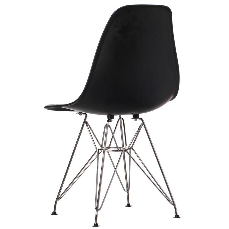 ErgoFlex Matte Black Polypropylene Mid-Century Side Chair, Set of 4