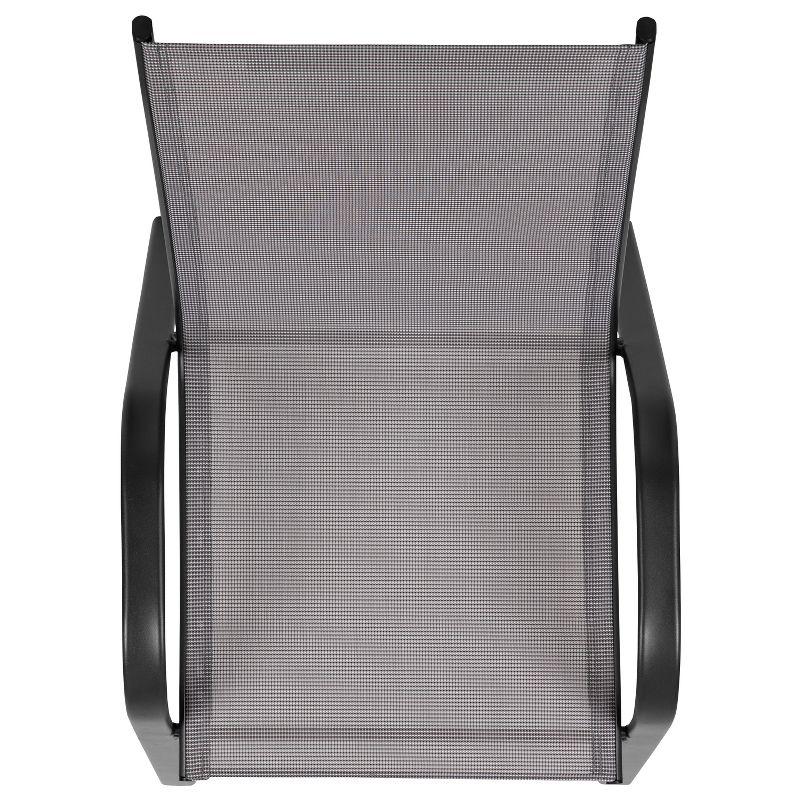 Streamlined Gray Outdoor Stackable Dining Chair with Flex Comfort