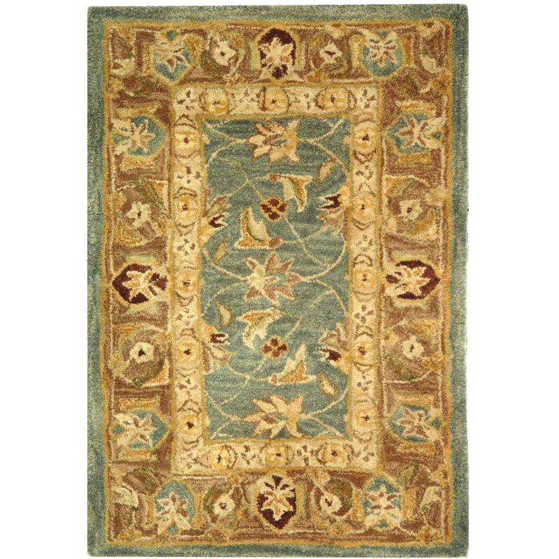 Anatolia AN549 Hand Tufted Indoor Accent Rug - Teal Blue/Taupe - 2'x3' - Safavieh